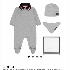 Grey cotton babyboy set